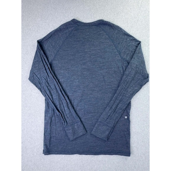 Mack Weldon Henley Shirt Mens Small Knit Long Sleeve Wool Cashmere Blend Blue - Picture 5 of 8